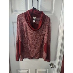 Hailey & Co Top Size M Burgundy Long Sleeve Turtleneck